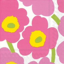 Ideal Home Range Papierservietten, 3-lagig, 20 Stück, Hellrosa Unikko