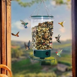 Snblzhef 2Pcs Bird Feeder, Squirrel Proof Bird Feeders for Outside Hanging Metal Wild Bird Feeder Tube Bird Feeder