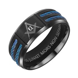 Willis Judd MasonicMan Mens Titanium Freemason Masonic Ring Latin Engraving Inside Size 8 Style 5