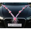 Autoschmuck Organza M garland with roses for bride and groom
