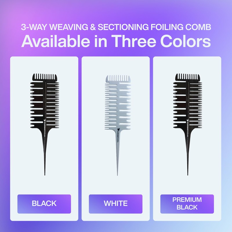ProStylingTools® 3-Way Weaving & Sectioning Comb, Hair Coloring and Highlighting