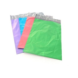 20 -10x13 -4 Assorted Purple, Blue, Pink, & Green Flat Poly Mailers