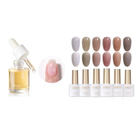 GAOY GAOY Jelly Nude Nail Polish Set for Salon and Cuticle Oil, 20ml Cuticle Care Strengthener Oil