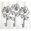murata-san Outdoor Decor Hanger Iron Hooks Rose Triple 6612