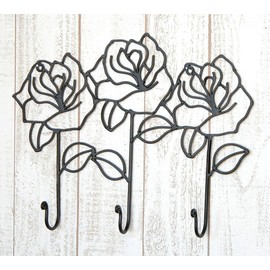 murata-san Outdoor Decor Hanger Iron Hooks Rose Triple 6612