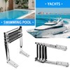 4 Step Telescoping Boat Ladder Folding Pontoon Dock Ladder, Stainless