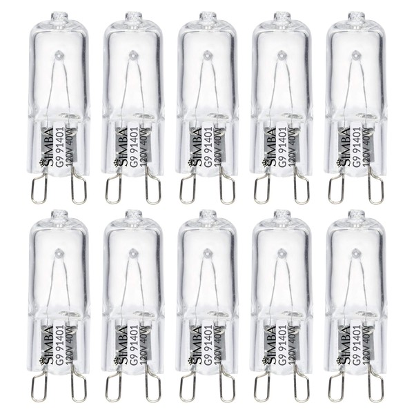 Simba Lighting Halogen Light Bulb G9 T4 40W JCD Bi-Pin