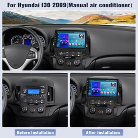 SIXWIN Android Car Stereo for Hyundai I30 2006-2011 Manual A/C with Wireless CarPlay Android Auto Mirror Link 2G+64G 9 Inch Touchscreen Bluetooth GPS Navigation WiFi FM Backup Camera MIC