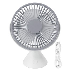 Mini Desk Fan with Hook USB Rechargeable 3 Speeds Wind Quiet 360° Rotation for Home Dorm Bedrooms Office Camping Grey