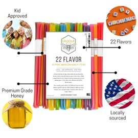 Flavored Honey Sticks - Farm Fresh US Honey Packets for Tea, Travel, Kids - Variety Flavors