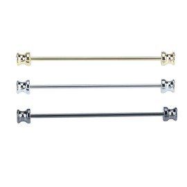 3PCS Men's Classic Brass Shirt Collar Bar Tie Pins Set for Wedding Business with Gift Box, Metal, crystal