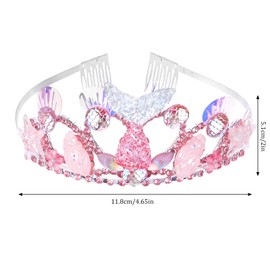 Bumlofa Rhinestone Mermaid Crown: Princess Crown Girls for Birthday, Women's Crown for Wedding & Carnival