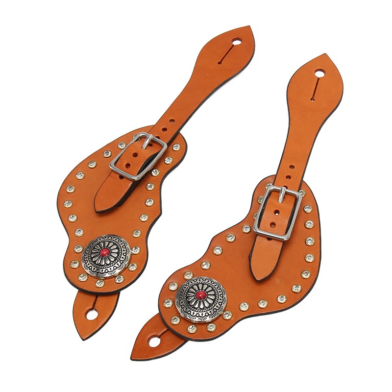 Spur Strap Artificial Leather Adjustable Western Spur Strap with Buckle