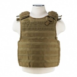 VISM Quick Release Plate Carrier Vest MED-2XL Adjustable Tactical Shooting  - Tan
