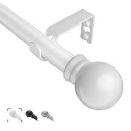 Curtain Rods for Windows 31"- 92", White Curtain Rod Adjustable by Splicing, 5/8 inch Small Curtain Rod for Bedroom, Living Room, Kitchen and Outdoors