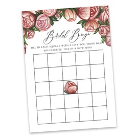 Inkdotpot 50 Floral Bingo Game Cards For Bridal Wedding Shower Bachelorette Party Bulk Blank Square Fill In Gift Ideas
