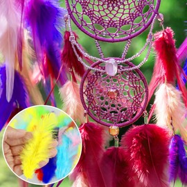 100 Pcs Goose Feathers, Feathers for Crafts, Colorful Feathers, Craft Feathers, Striking Feathers, for DIY Decorations, Hat, Costume,60 mm in Size (Multicolor)