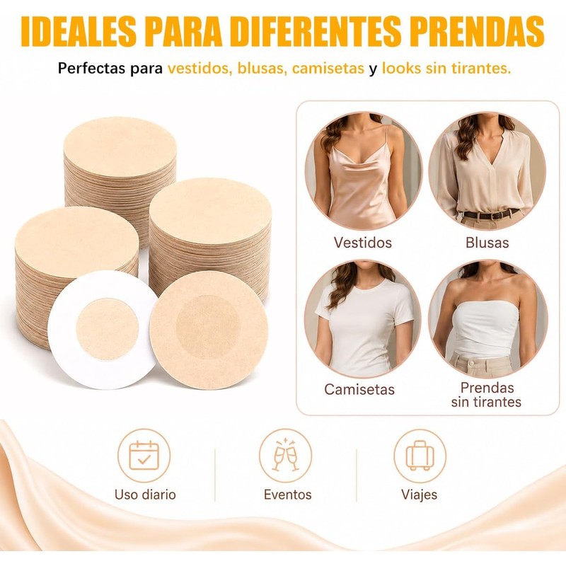 200pcs Pezoneras Adhesiva Desechables Suaves Invisibles