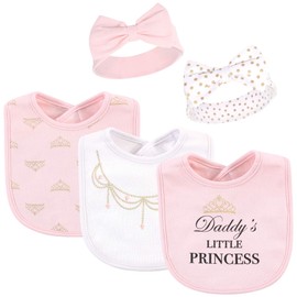 Little Treasure Baby Girls' Cotton Bib and Headband Set