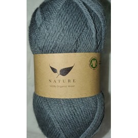 Hobbii NATURE 100% Organic Wool Yarn #15 Steel Grey 50g 230m.