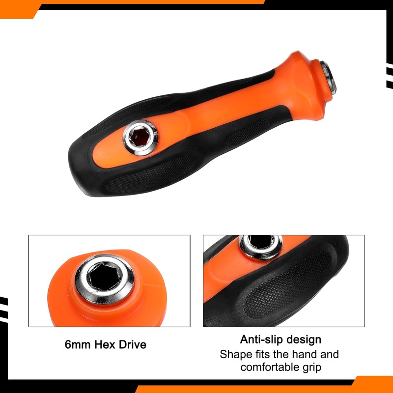 sourcing map 1/4" Metric Power Nut Driver Drill Bit Set