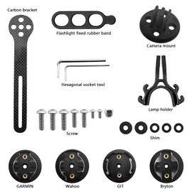 8 Piece Bicycle Computer Mount for Garmin Mount Stem Set, Wahoo Bolt Elemnt Holder, Integrated Bicycle Computer Holder for Road Bike, with Screws, Bicycle Edge Mount (Black)