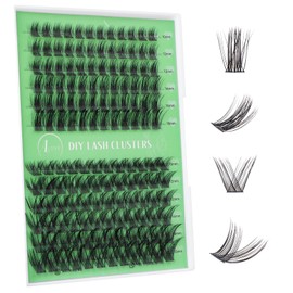ALLOVE Lash Clusters Individual Lashes Natural DIY Lash Extensions Multi-type 0.07mm D Curl 10-16mm Classic Cluster Eyelash Extensions for Self Application at Home