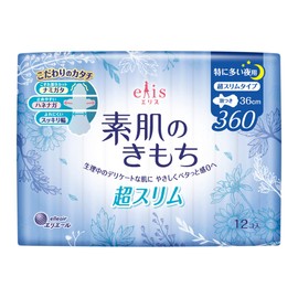 Ellis Megami Bare Skin Texture Ultra Slim with Wings (Especially for Heavy Nights) 12 Pieces