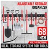 SEDY 68" All Metal Garden Tool Organizer Hooks - Garage