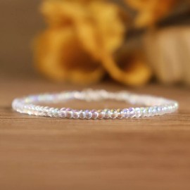 Unbranded Natural Opal Gemstone Tiny Beads Healing Reiki Delicate Women Dainty Bracelet