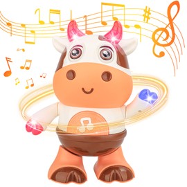 BSOON Juguete para Gatear para niño, Juguetes Interactivos para niña y niño con 20 Música y Luces, Sensory Toy, Juguetes Educativos de Aprendizaje Interactivo, Regalo Perfecto (Linda Vaquita)