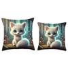 Arctic Fox Throw Pillow