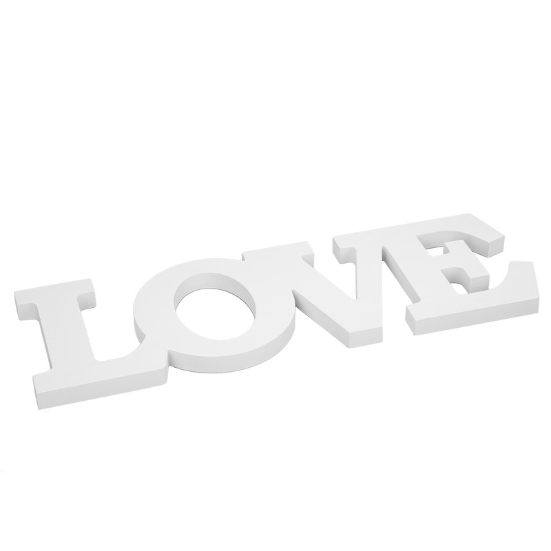 Wood Love Sign White One Piece Design Exquisite Beautiful Wooden