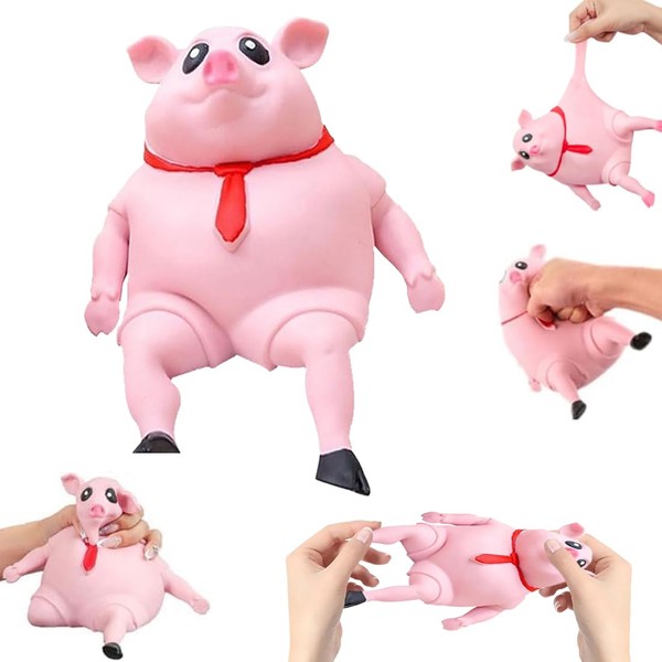 Pig Squishies Toy, Pink Pig Toy Figure for Kids and