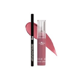 Set Labial Líquido Mate y Lapiz Delineador, 7 Tonos Disponibles | Acabado Aterciopelado, Larga Duración (Spanish Rose)