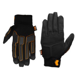 Timberland PRO Men's Premium Work Gloves - Stretch Nylon Back Hand - TPU Knuckle Protection - Synthetic Leather Palm - Touchscreen Compatible - Machine Washable, Black, Medium