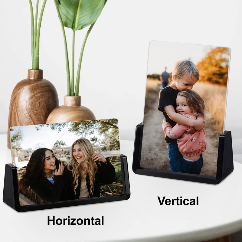 Boxalls 2 Pack Acrylic Picture Frames 5x7 with Translucent Black