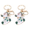 2Pcs Santa Keychain Pendant Cute Stylish Fahionable Decorative Hanging OrnamentsGreen