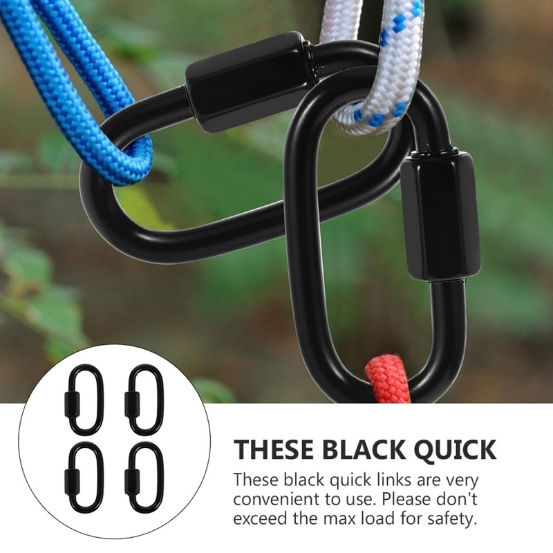 TEHAUX Locking Stainless Outdoor Heavy Carabiner Hammock Quick Re for