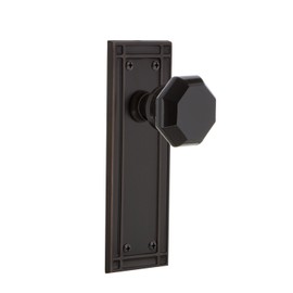 Nostalgic Warehouse 722442 Mission Plate Single Dummy Waldorf Black Door Knob in Timeless Bronze