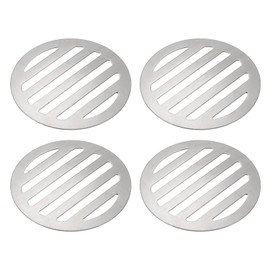 uxcell 4pcs Round Floor Drain Cover, 3.5" Stainless Steel Shower Drain Grate Drain Protection Cover for Furniture Repair Bathroom Kitchen