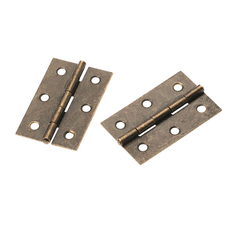 Dophee 2Pcs 2.56"x1.57" Retro Style Antique Bronz Iron Decorative Hinges