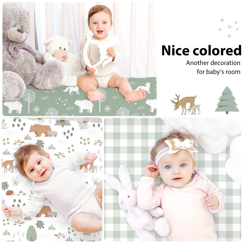 FIEMOL Cot Bed Sheets 140 x 70cm Fitted, 3 Pack
