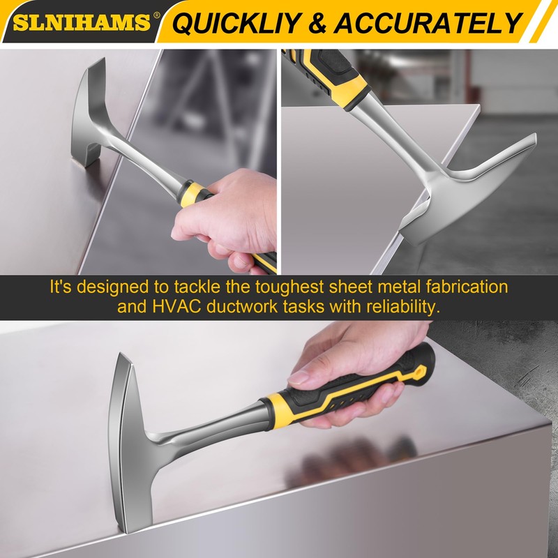 SLNIHAMS Tinner's Hammer, 18oz Sheet Metal Hammer Tools, Hvac Tool