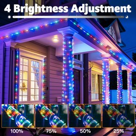 Ccinny 50ft LED Rope Lights Outdoor, String Lights with Remote, 8 Modes IP68Waterproof Timer Fairys Lights for Indoor Bedroom House Party Decorations (Multicolor)
