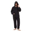 Vulcanodon Mens Plush Hooded Zipper Pajama Set, Soft Warm Long