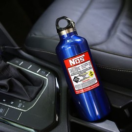 Thermos-Wasserflasche, Edelstahl, Thermosflasche, 482 ml, NOS, Stickstoffflasche, Wärmeisolierung, Kälteisolierung, wiederverwendbar, auslaufsicher, Karabiner, Outdoor, Wandern (blau)