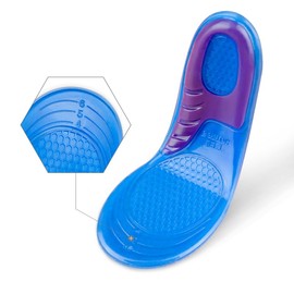 Plantillas De Gel Antifatiga, Ajustable, Tallas Del 25 Al 28, Con Afelpado De Gamuza Textil (1Par).