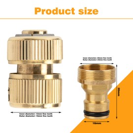 2PCS Kitchen tap Hose Connector,Mixer tap Hose Connector,Heavy-Duty Brass Fittings for Leak-Proof Connections,It is Very Suitable for Gardens, Sinks and Bathroom faucets.