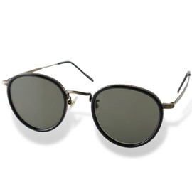 Valeria Metal Frame Sunglasses, UV Protection, Men's, Women's, with Hard Case, black antique gold/G15